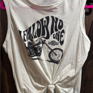 Harley-Davidson White Tank Top “I Follow No One”